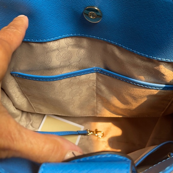 Michael Kors NEW Hamilton Blue Large Leather Tote - Picture 5 of 11